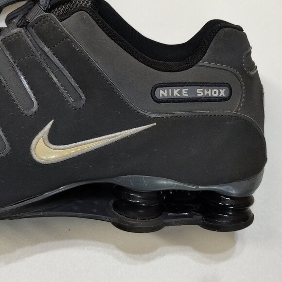 Nike Shox NZ Dark Gray 378341-059 NuBuck Upper Athletic Shoes Mens 12 Cushioned - Picture 10 of 11